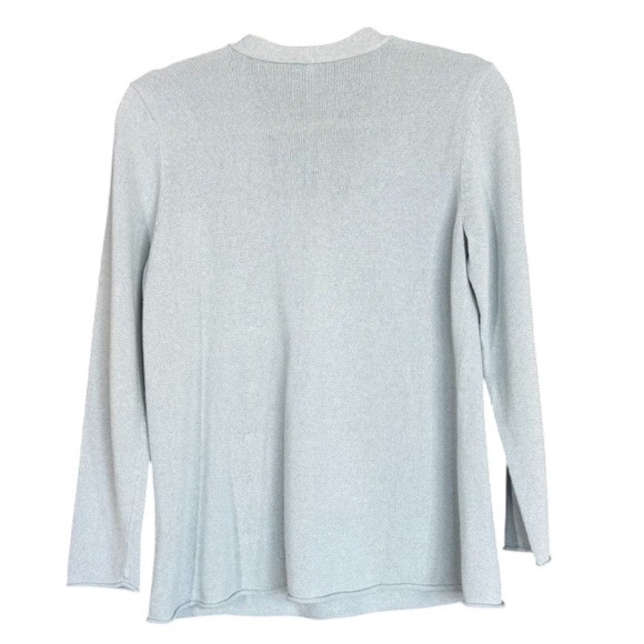 Eileen Fisher Light Blue V-Neck Long Sleeve Sweater Women's Size PL - Picture 4 of 9
